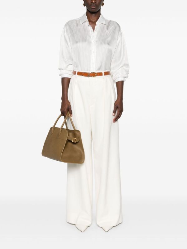 Browns WARDROBE.NYC Neutral Wool Wide-Leg Trousers | Browns Wide-Leg Pants