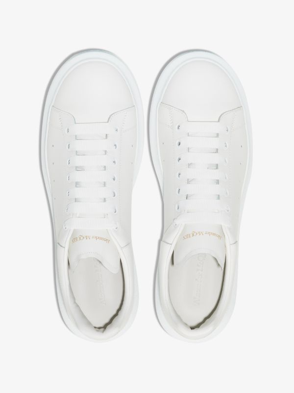 Browns White & Gold Logo Alexander McQueen White Oversized Sneakers | Browns Low-Tops