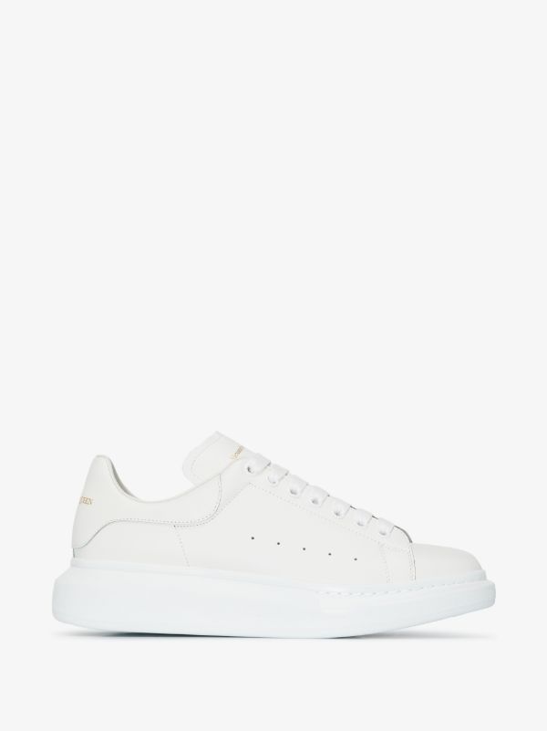 browns White & Gold Logo Alexander McQueen White Oversized sneakers | Browns Low-Tops