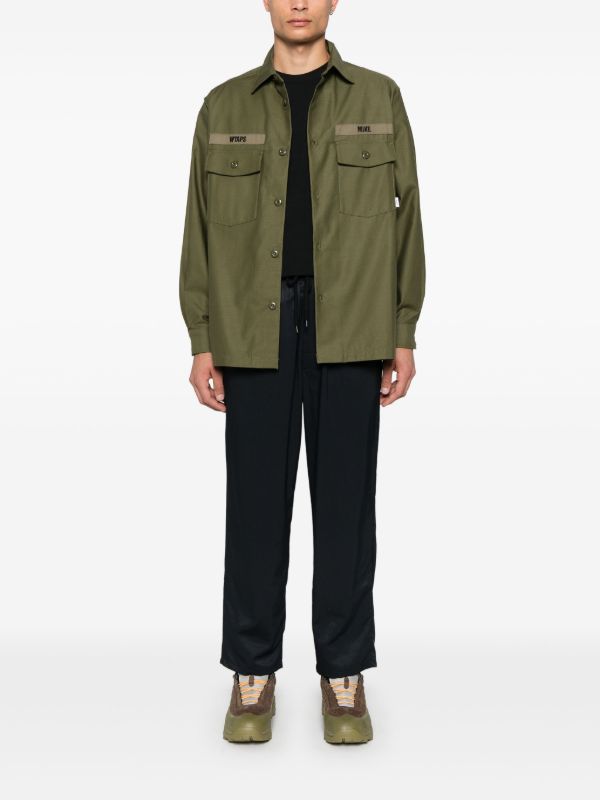 Browns WTAPS Green Logo-Embroidered Shirt | Browns Shirts