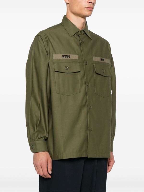 Browns WTAPS Green Logo-Embroidered Shirt | Browns Shirts