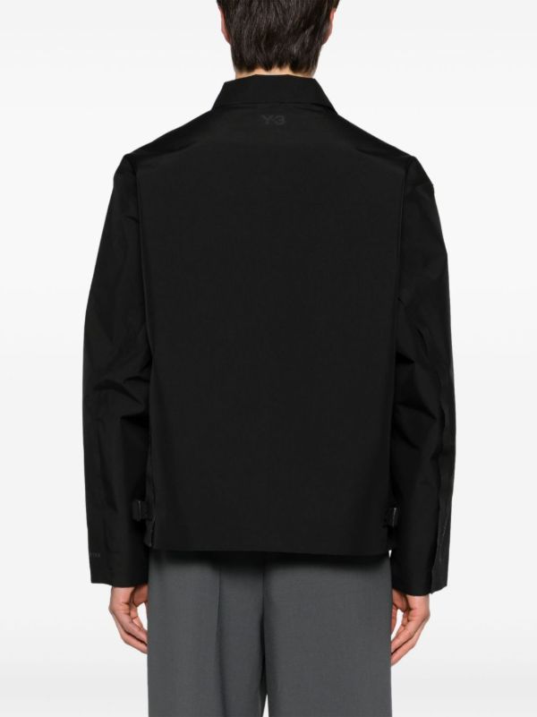 Browns Y-3 Black GORE-TEX Zip-Up Jacket | Browns Varsity Jackets