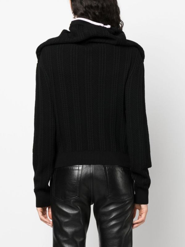 Browns Y/Project Black Evergreen Merino Wool Cardigan | Browns Cardigans