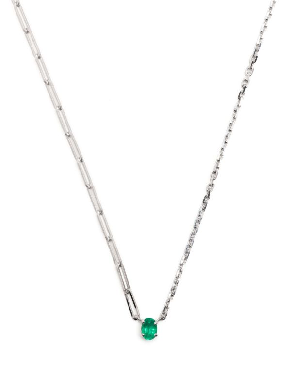 browns Yvonne Léon 18K white gold Solitaire emerald necklace | Browns Necklaces