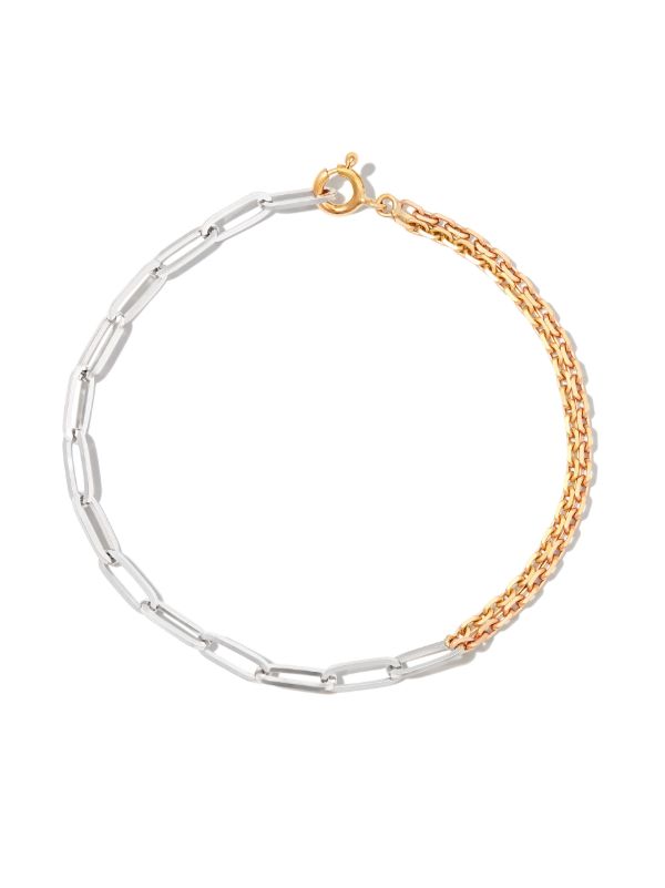 browns Yvonne Léon 18K yellow and white gold Solitaire chain bracelet | Browns Bracelets