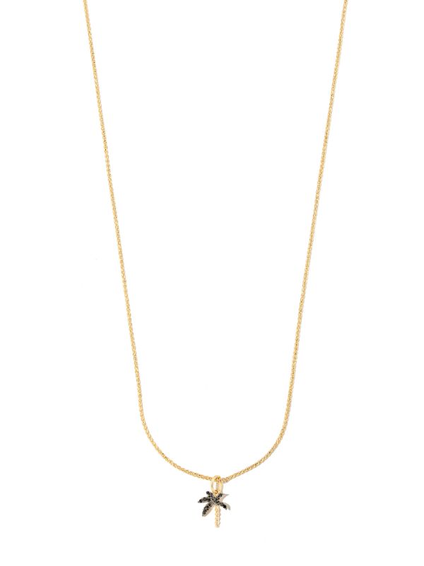 browns Yvonne Léon 18K Yellow Gold And Diamond Palm Tree Necklace | Browns Necklaces