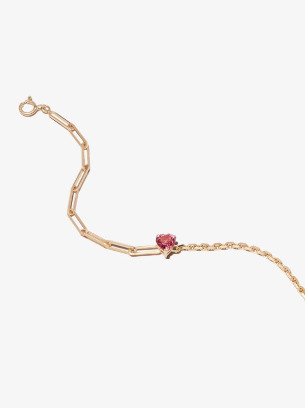 Browns Yvonne Léon 18K Yellow Gold Mixed Chain Rhodolite Bracelet | Browns Fine Bracelets