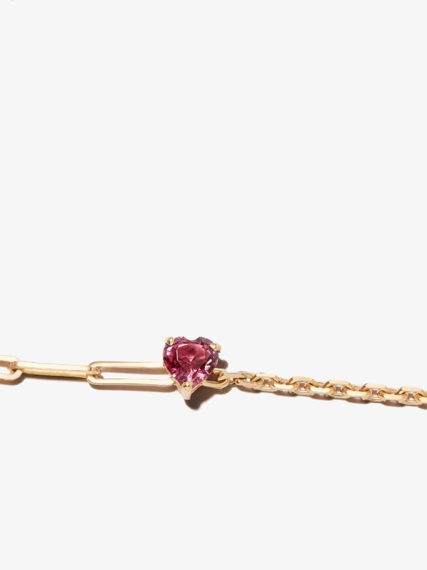 Browns Yvonne Léon 18K Yellow Gold Mixed Chain Rhodolite Bracelet | Browns Fine Bracelets