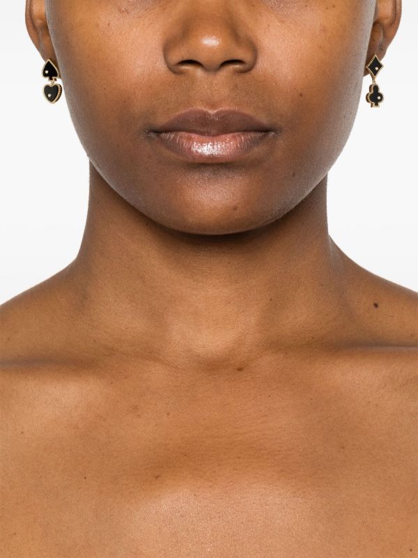 Browns Yvonne Léon 9K Gold Casino Diamond And Agate Earrings | Browns Fine Earrings