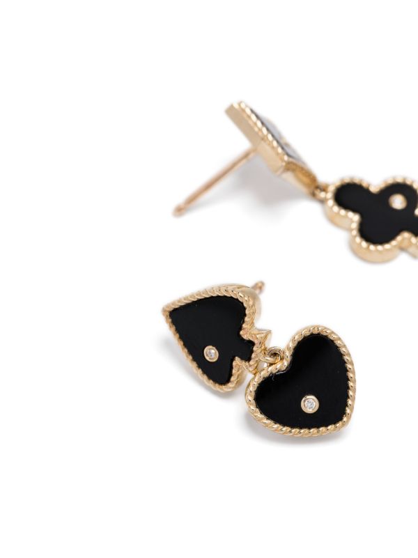 Browns Yvonne Léon 9K Gold Casino Diamond And Agate Earrings | Browns Fine Earrings