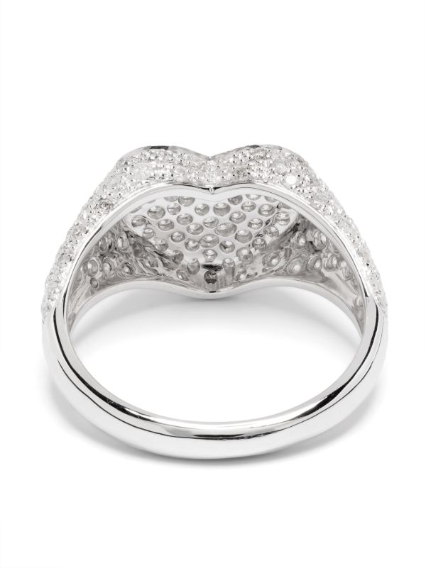 Browns Yvonne Léon 9K White Gold Mini Coeur Diamond Ring | Browns Fine Rings