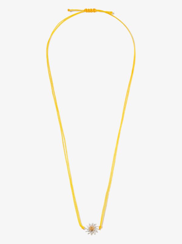 Browns Yvonne Léon 9K White Gold Sun Citrine Diamond Pendant Necklace | Browns Fine Necklaces
