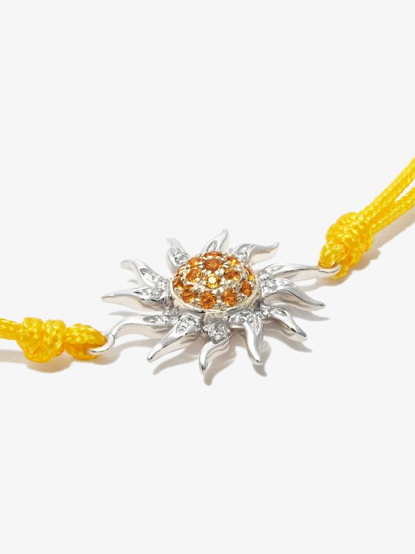 Browns Yvonne Léon 9K White Gold Sun Citrine Diamond Pendant Necklace | Browns Fine Necklaces