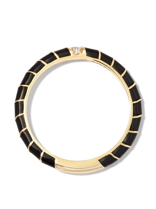 Browns Yvonne Léon 9K Yellow Gold Alliance Enamel Diamond Ring | Browns Rings