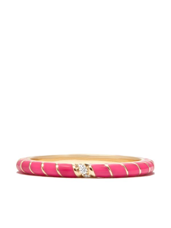 Browns Yvonne Léon 9K Yellow Gold Alliance Enamel Diamond Ring | Browns Rings