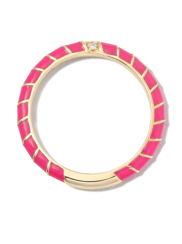 Browns Yvonne Léon 9K Yellow Gold Alliance Enamel Diamond Ring | Browns Rings