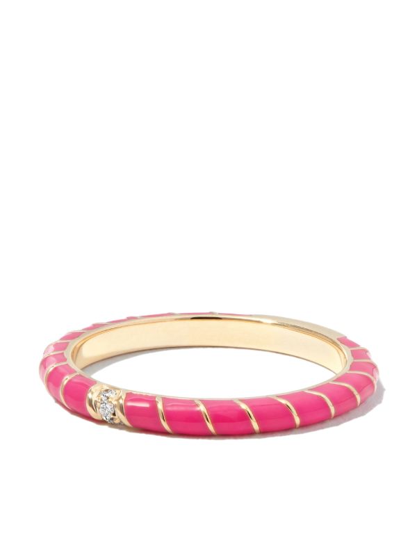 browns Yvonne Léon 9K Yellow Gold Alliance Enamel Diamond Ring | Browns Rings