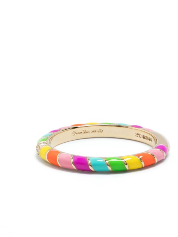Browns Yvonne Léon 9K Yellow Gold Alliance Mini Torsade Rainbow Diamond Ring | Browns Fine Rings