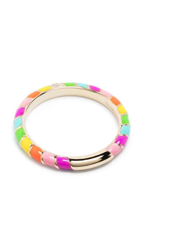 Browns Yvonne Léon 9K Yellow Gold Alliance Mini Torsade Rainbow Diamond Ring | Browns Fine Rings
