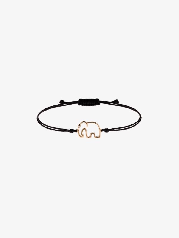 Browns Yvonne Léon 9K Yellow Gold And Black Elephant Bracelet | Browns Fine Bracelets