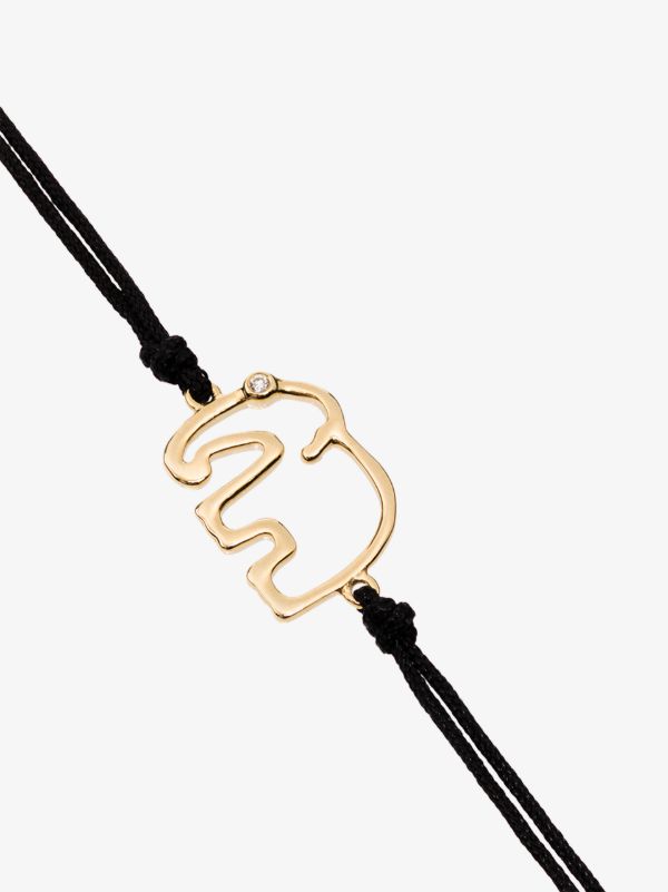 Browns Yvonne Léon 9K Yellow Gold And Black Elephant Bracelet | Browns Fine Bracelets