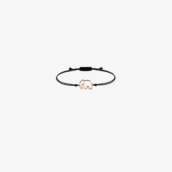browns Yvonne Léon 9K yellow Gold and black Elephant Bracelet | Browns Fine Bracelets