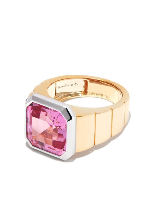 browns Yvonne Léon 9K yellow gold Chevaliere Princesse corundum signet ring | Browns Rings