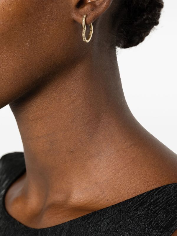 Browns Yvonne Léon 9K Yellow Gold Coeur Heart Hoop Earrings | Browns Fine Earrings