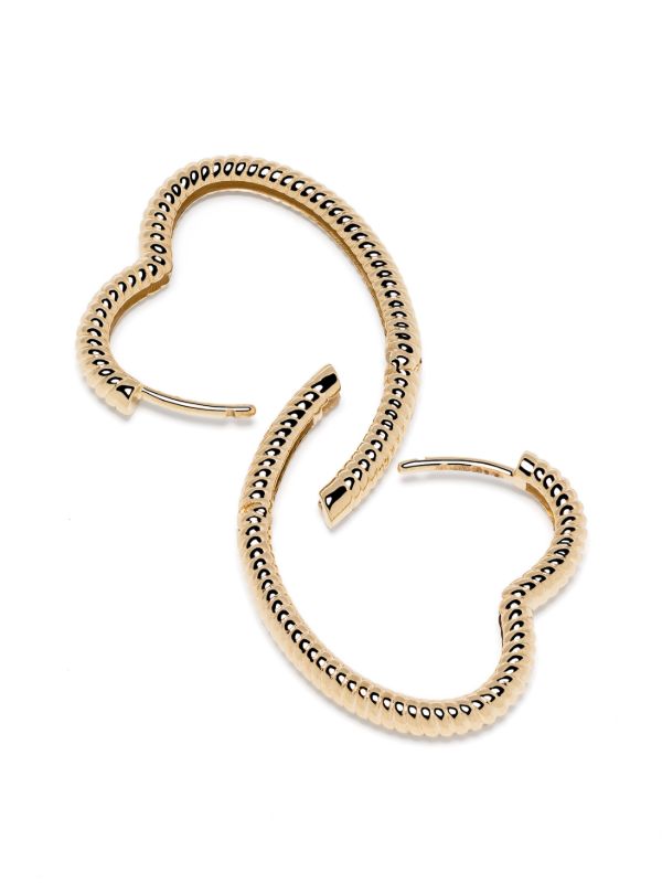 Browns Yvonne Léon 9K Yellow Gold Coeur Heart Hoop Earrings | Browns Fine Earrings