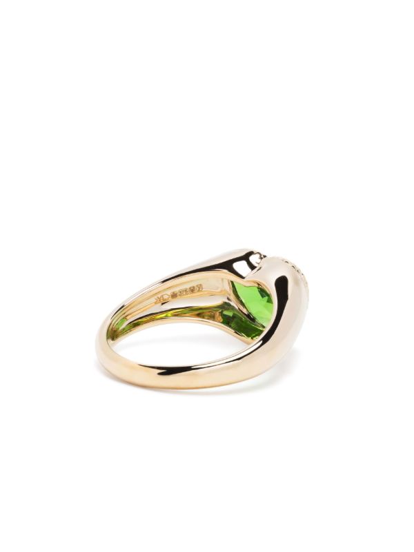 Browns Yvonne Léon 9K Yellow Gold Mini Cœur Crystal Ring | Browns Fine Rings