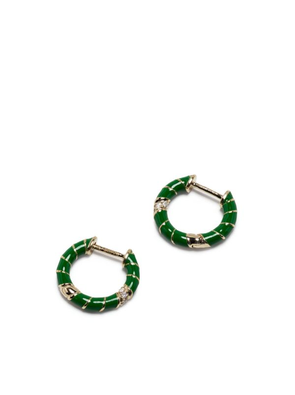 Browns Yvonne Léon 9K Yellow Gold Mini Torsade Diamond Hoop Earrings | Browns Earrings