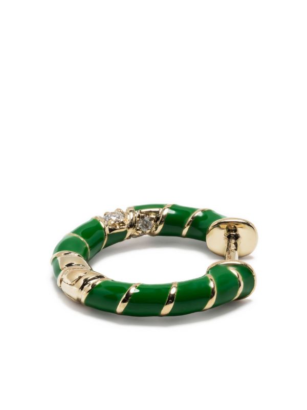 Browns Yvonne Léon 9K Yellow Gold Mini Torsade Diamond Hoop Earrings | Browns Earrings