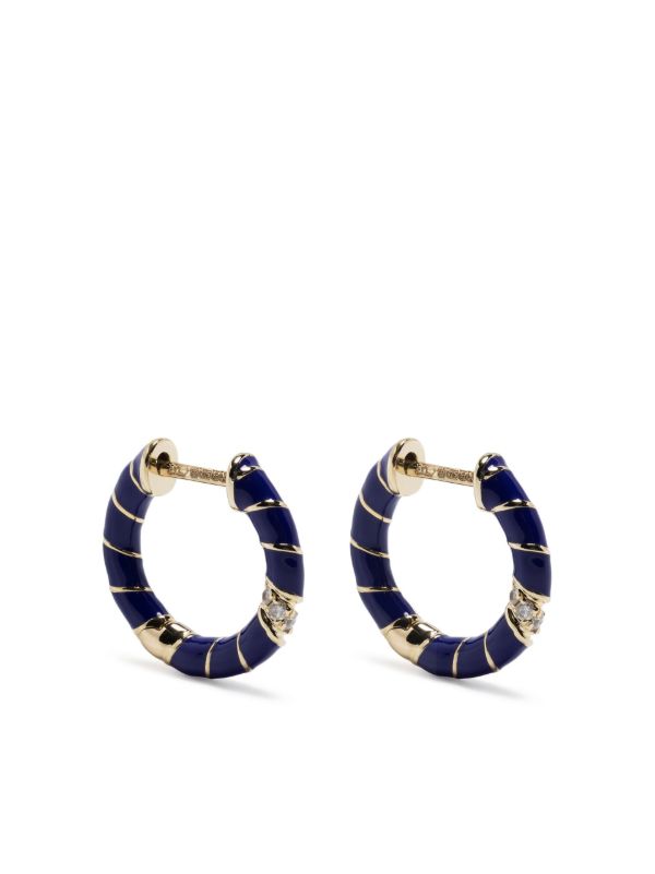 browns Yvonne Léon 9K yellow gold Mini Torsade diamond hoop earrings | Browns Earrings