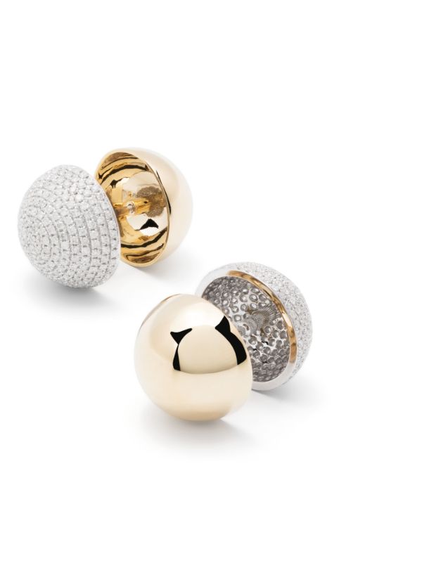 Browns Yvonne Léon 9K Yellow Gold Paire De Bo Boule Disco Diamond Earrings | Browns Earrings