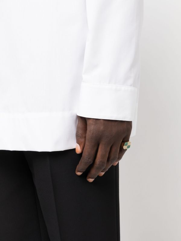 Browns Yvonne Léon 9K Yellow Gold Petit Damier Diamond And Malachite Ring | Browns Rings
