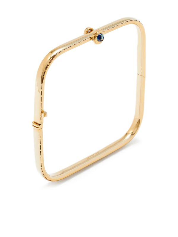 browns Yvonne Léon 9kt yellow gold Jonc Gousset diamond and sapphire bracelet | Browns Fine Bracelets