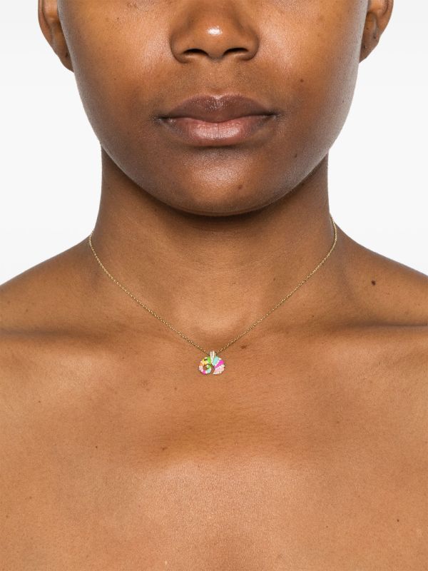 Browns Yvonne Léon 9kt Yellow Gold Mini Elephant Diamond Necklace | Browns Necklaces