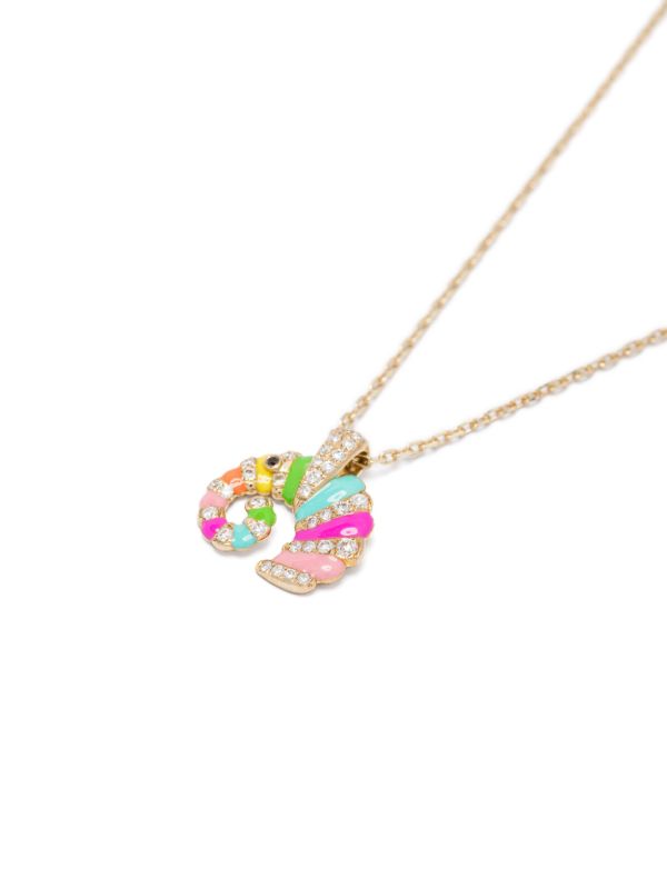 Browns Yvonne Léon 9kt Yellow Gold Mini Elephant Diamond Necklace | Browns Necklaces