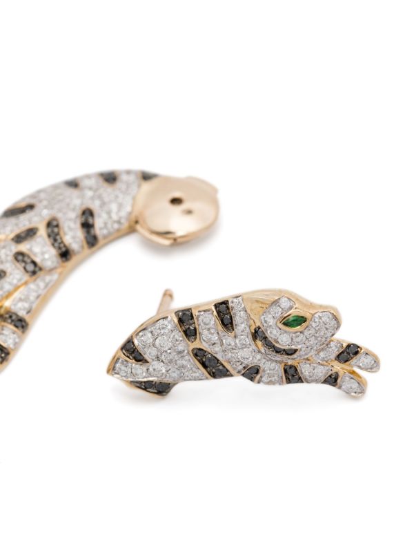 Browns Yvonne Léon 9kt Yellow Gold Puce Dessous Felin Stud Earrings | Browns Earrings