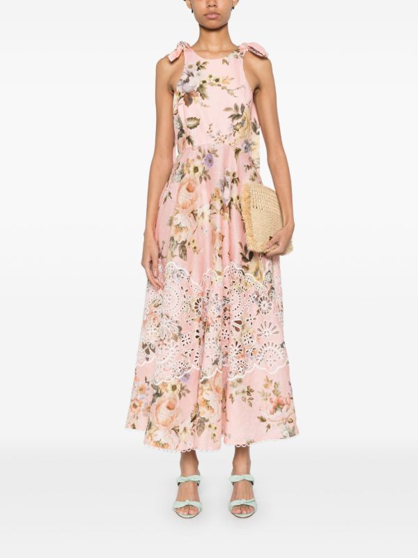 Browns ZIMMERMANN Acacia Broderie Midi Dress | Browns Day Dresses