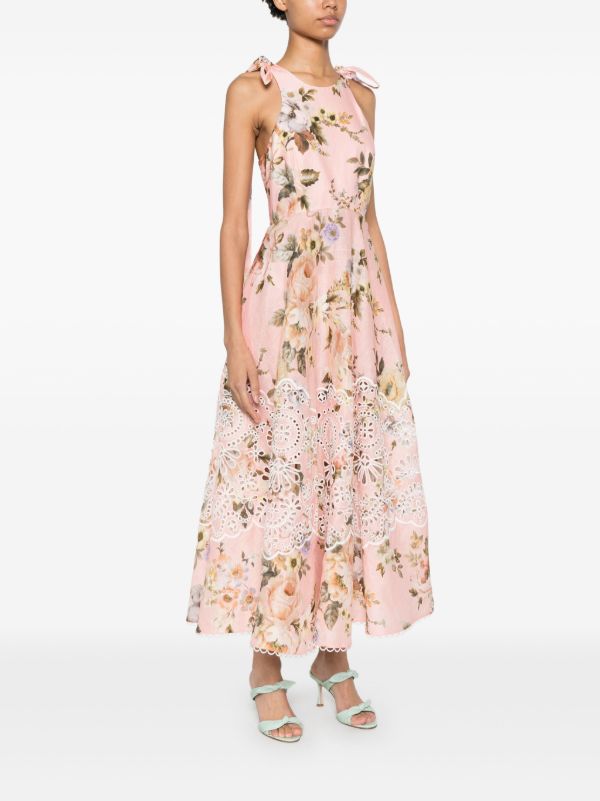 Browns ZIMMERMANN Acacia Broderie Midi Dress | Browns Day Dresses