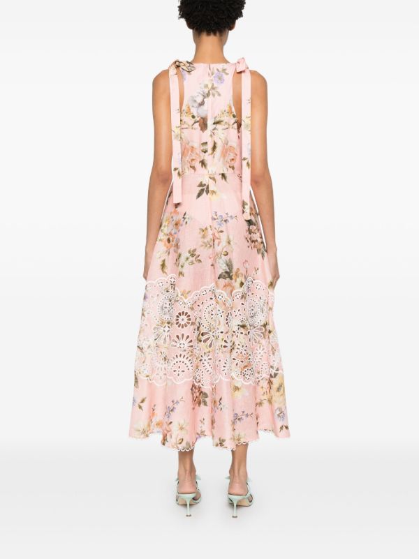 Browns ZIMMERMANN Acacia Broderie Midi Dress | Browns Day Dresses