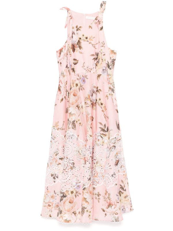 browns ZIMMERMANN Acacia Broderie Midi Dress | Browns Day Dresses