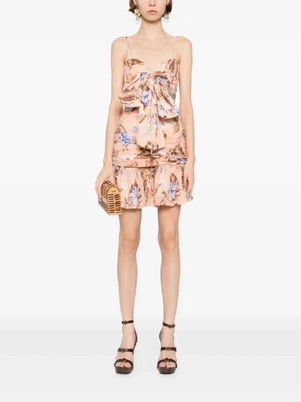 Browns ZIMMERMANN Coco Bow Front Mini Dress | Browns Day Dresses