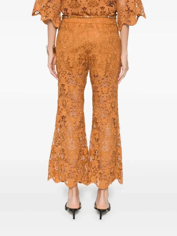Browns ZIMMERMANN Coco Lace Flared Trousers | Browns Flared & Bell-Bottom Pants