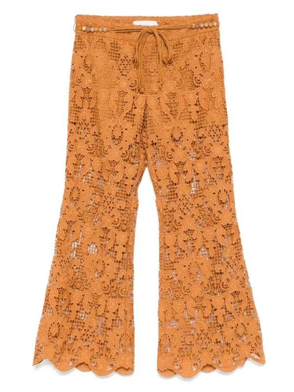 browns ZIMMERMANN Coco Lace flared trousers | Browns Flared & Bell-Bottom Pants