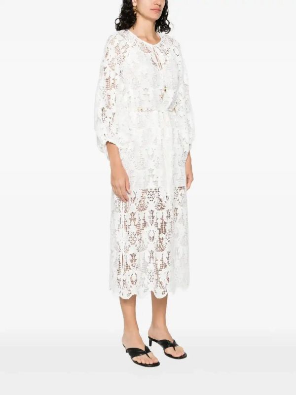 Browns ZIMMERMANN Coco Lace Midi Dress | Browns Day Dresses