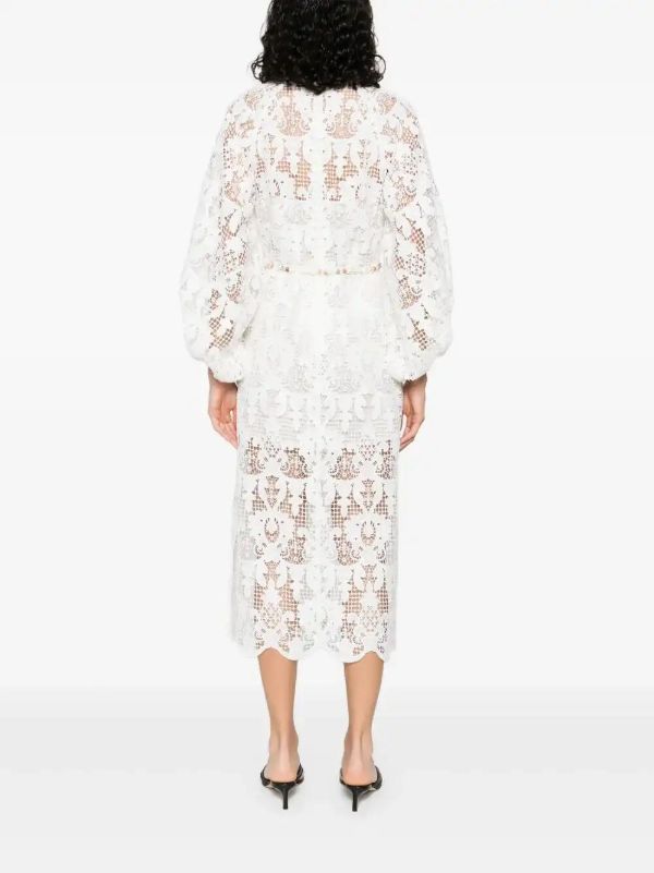 Browns ZIMMERMANN Coco Lace Midi Dress | Browns Day Dresses