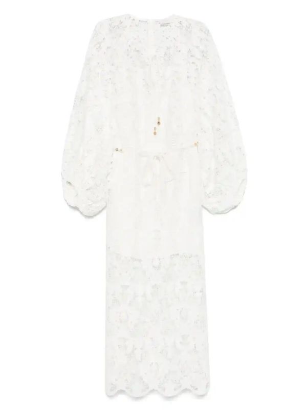 browns ZIMMERMANN Coco Lace midi dress | Browns Day Dresses