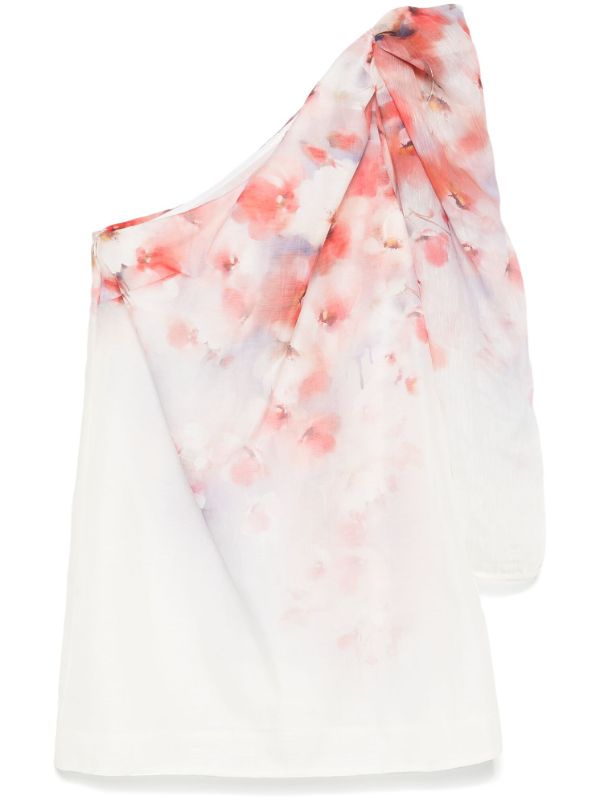 browns ZIMMERMANN Crush Asymmetrical Mini Dress | Browns Day Dresses